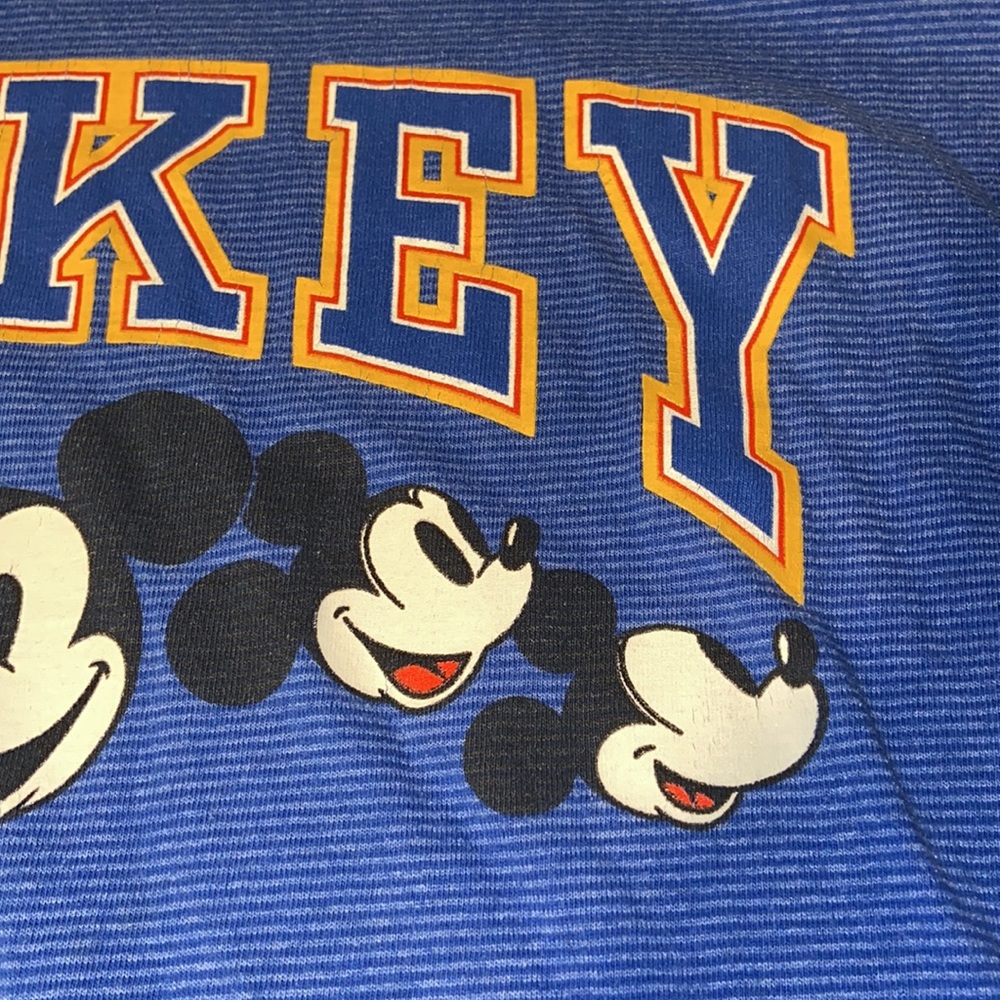 Vintage Disney Mickey Mouse Unisex L/XL Short Sleeve Blue T-Shirt - Picture 7 of 9
